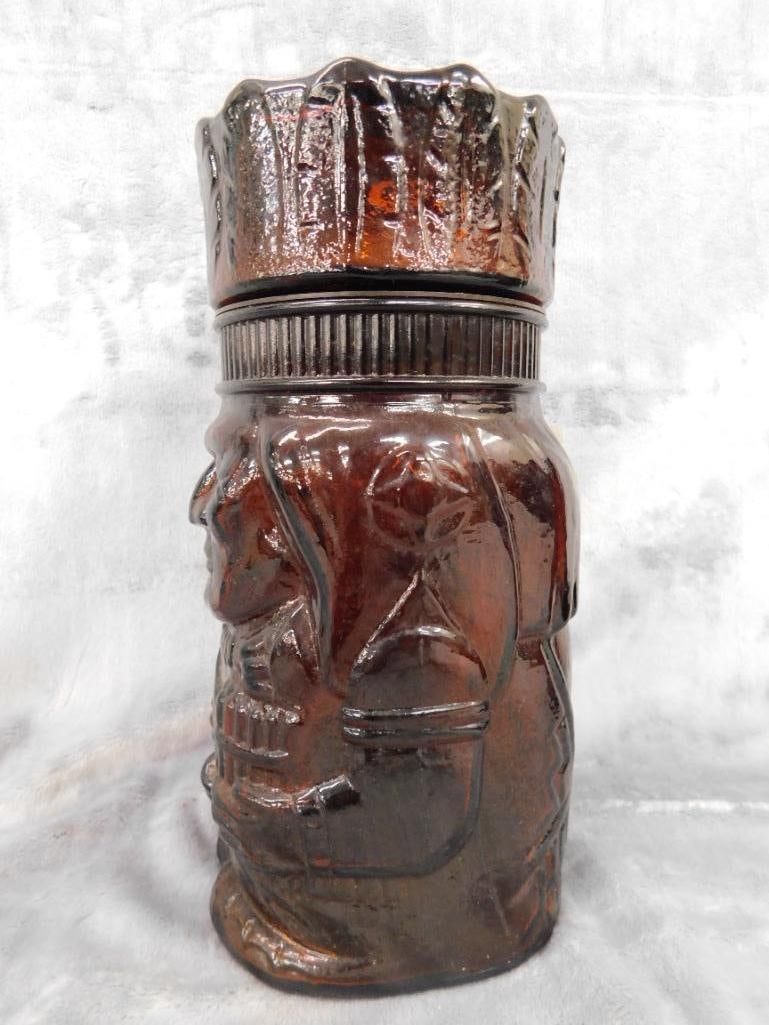 Pair of Vintage Dutch Masters "The Chieftain" Glass Cigar Humidors - Each 10" x 5" - 5