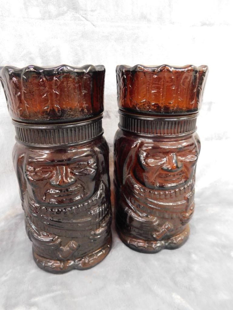 Pair of Vintage Dutch Masters "The Chieftain" Glass Cigar Humidors - Each 10" x 5" - 8