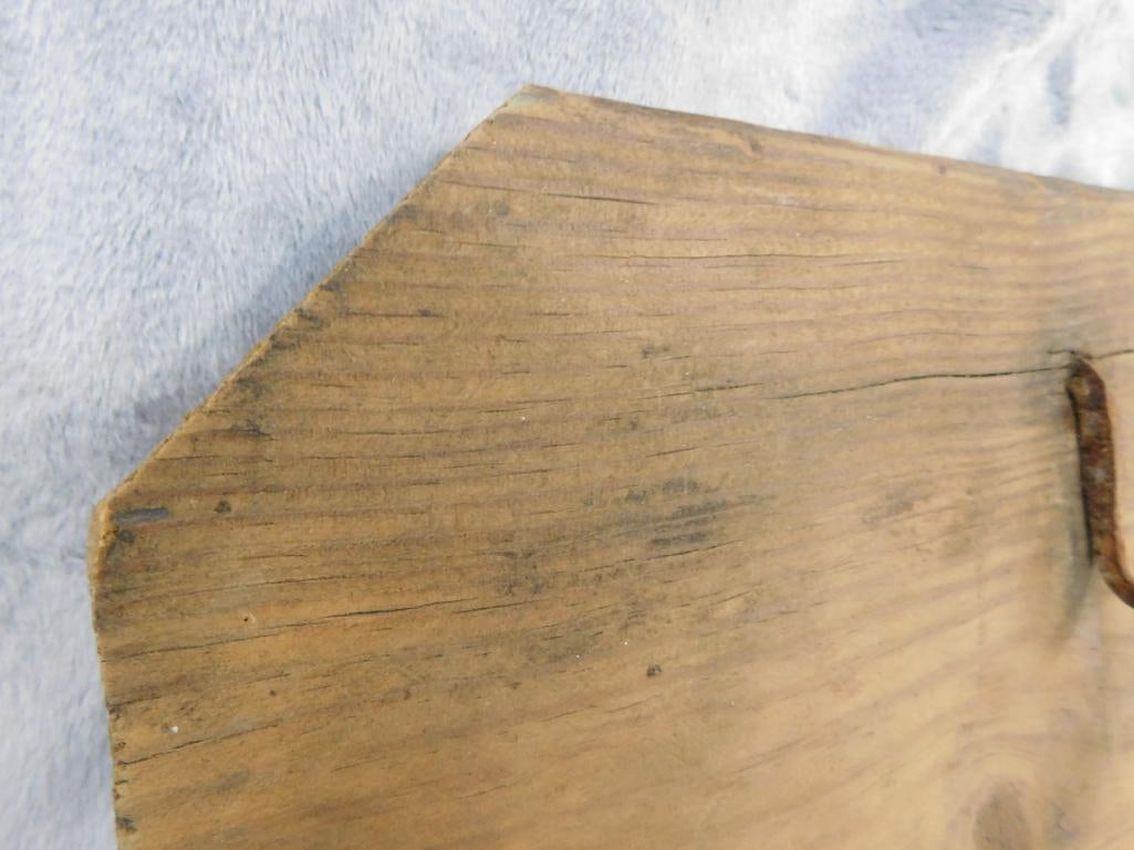 Vintage Hunt Bleeding Board - Hand Wrought Hooks - 6" x 22.5" - 3