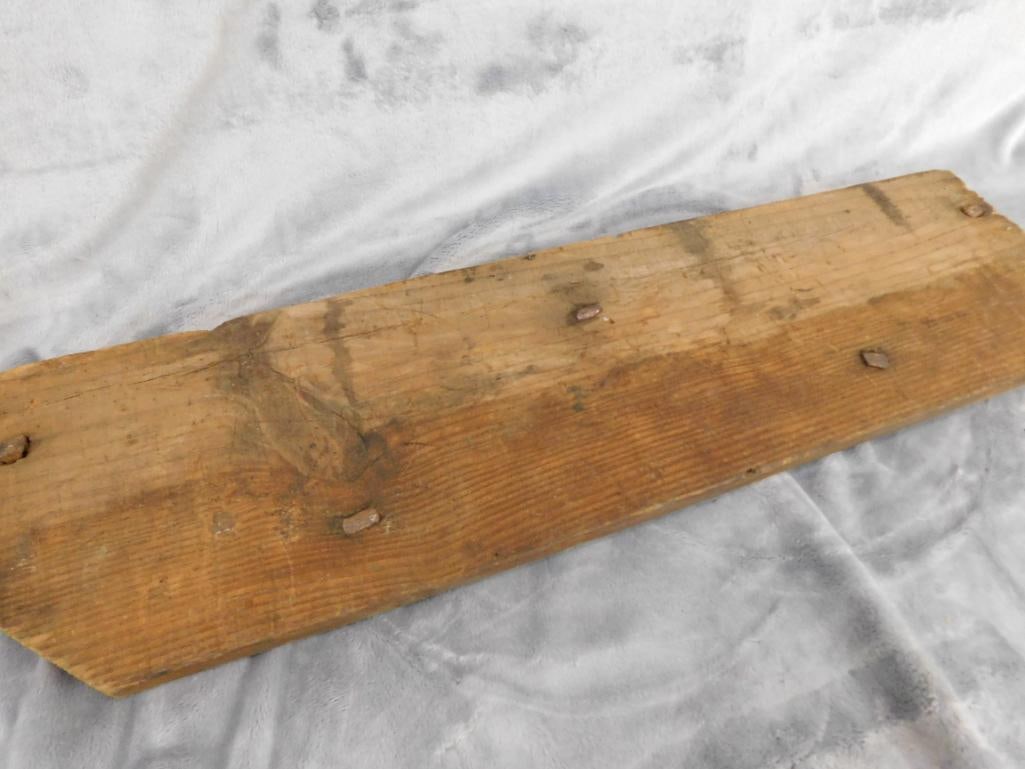 Vintage Hunt Bleeding Board - Hand Wrought Hooks - 6" x 22.5" - 8