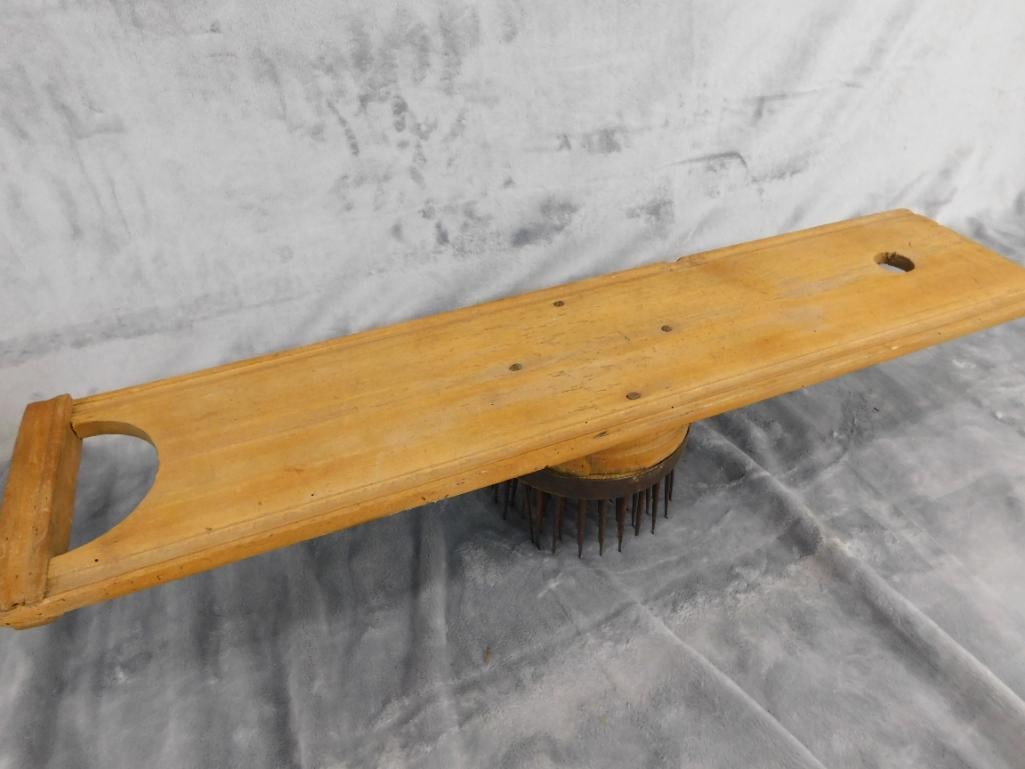 Vintage Flax Hetchel Wool Comb - 5" x 37" x 6" - 5