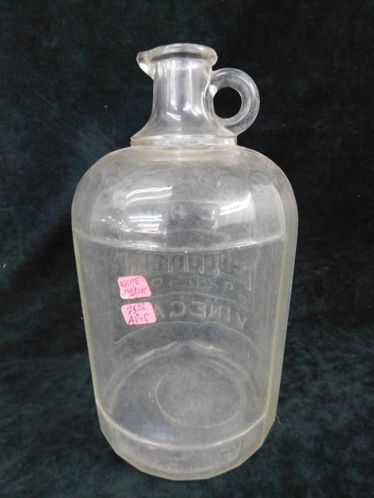 Vintage Embossed White House Vinegar Jug - 1 Gallon - Has Ding - 6