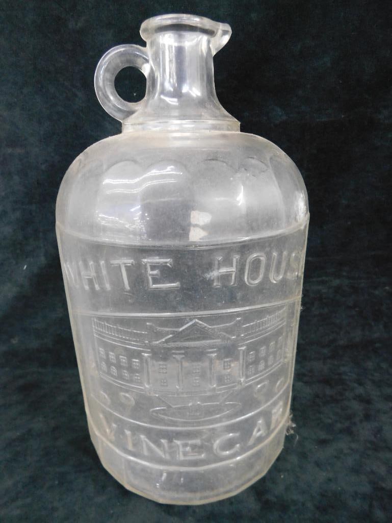 Vintage Embossed White House Vinegar Jug - 1 Gallon - Has Ding - 8