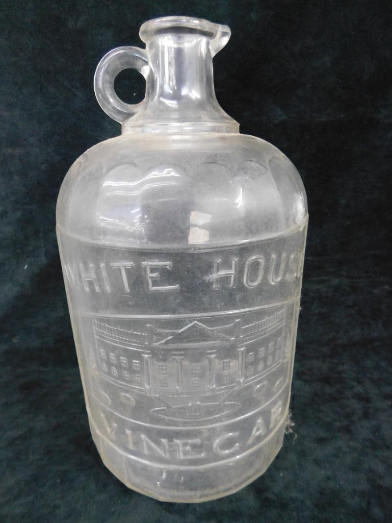 Vintage Embossed White House Vinegar Jug - 1 Gallon - Has Ding - 9