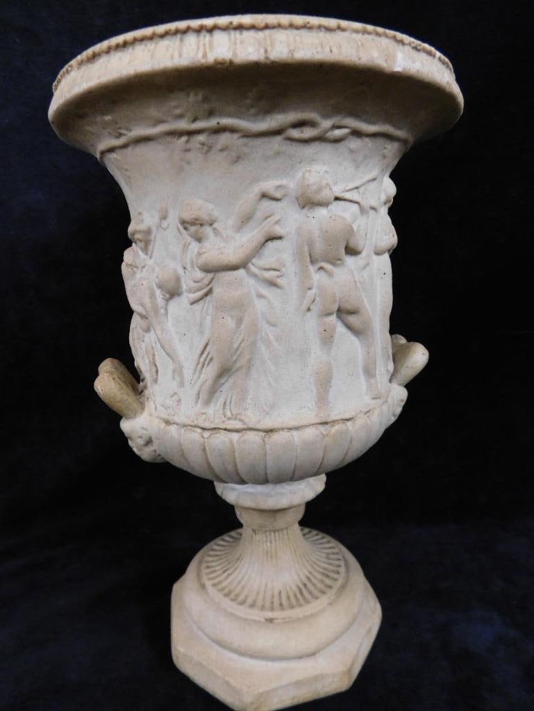 Pair of Early Stone Urns - Nudes - Each 8.5" x 5.25" - 2