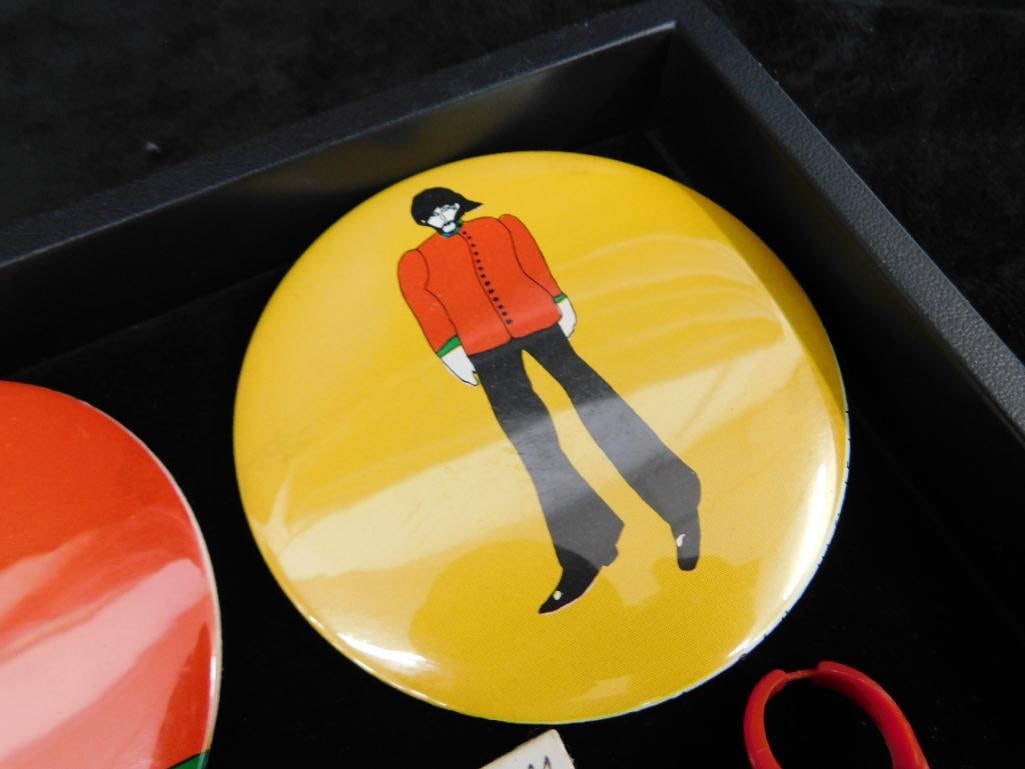 Tray Lot of Vintage "Beatles" Items - Charms - Pins - Rings - 5