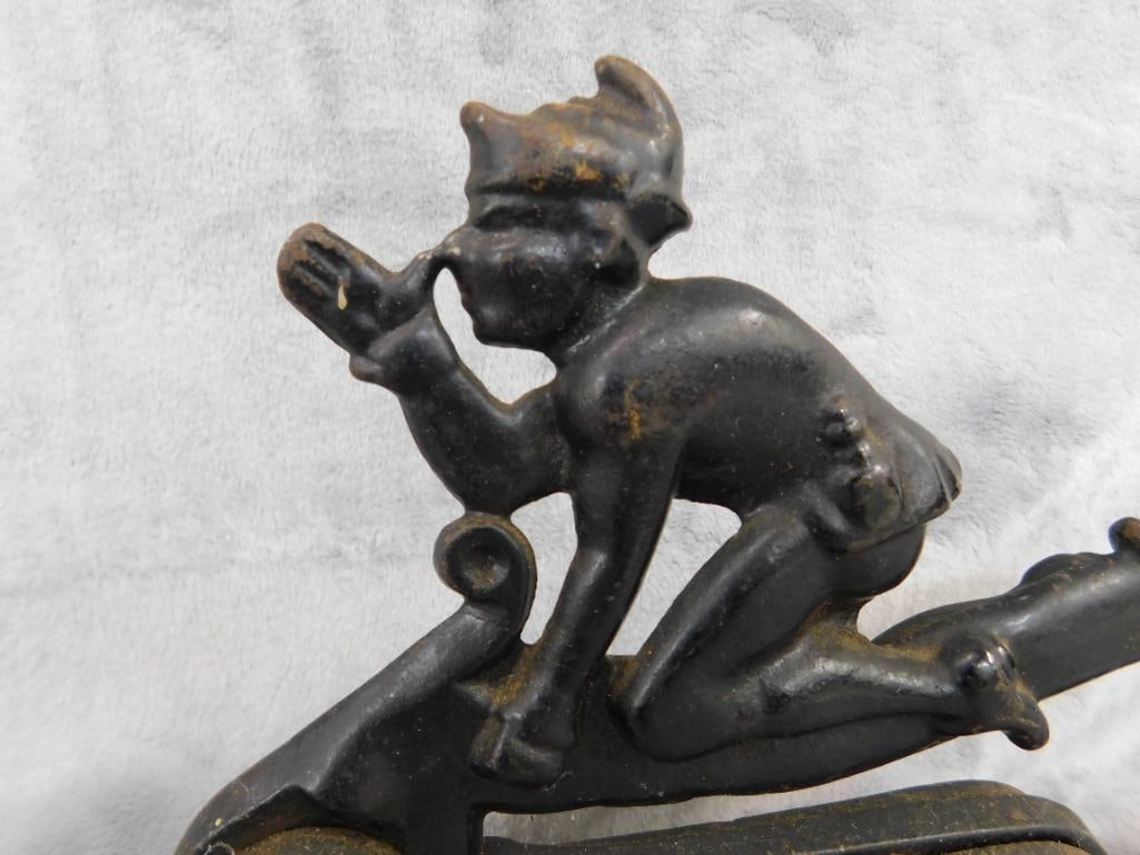 Vintage Brighton Cast Iron Figural Tobacco Cutter - 7.5" x 11" x 3" - 2