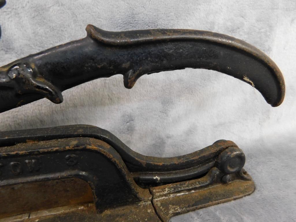 Vintage Brighton Cast Iron Figural Tobacco Cutter - 7.5" x 11" x 3" - 5