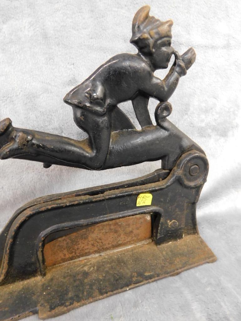 Vintage Brighton Cast Iron Figural Tobacco Cutter - 7.5" x 11" x 3" - 6