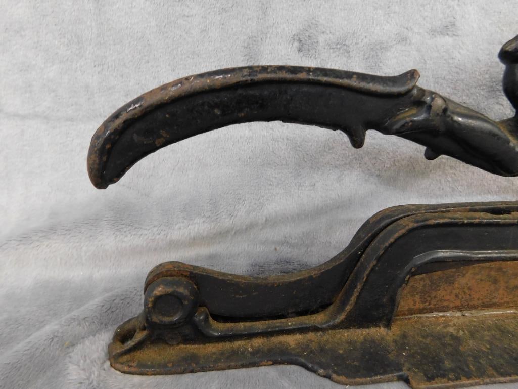 Vintage Brighton Cast Iron Figural Tobacco Cutter - 7.5" x 11" x 3" - 7