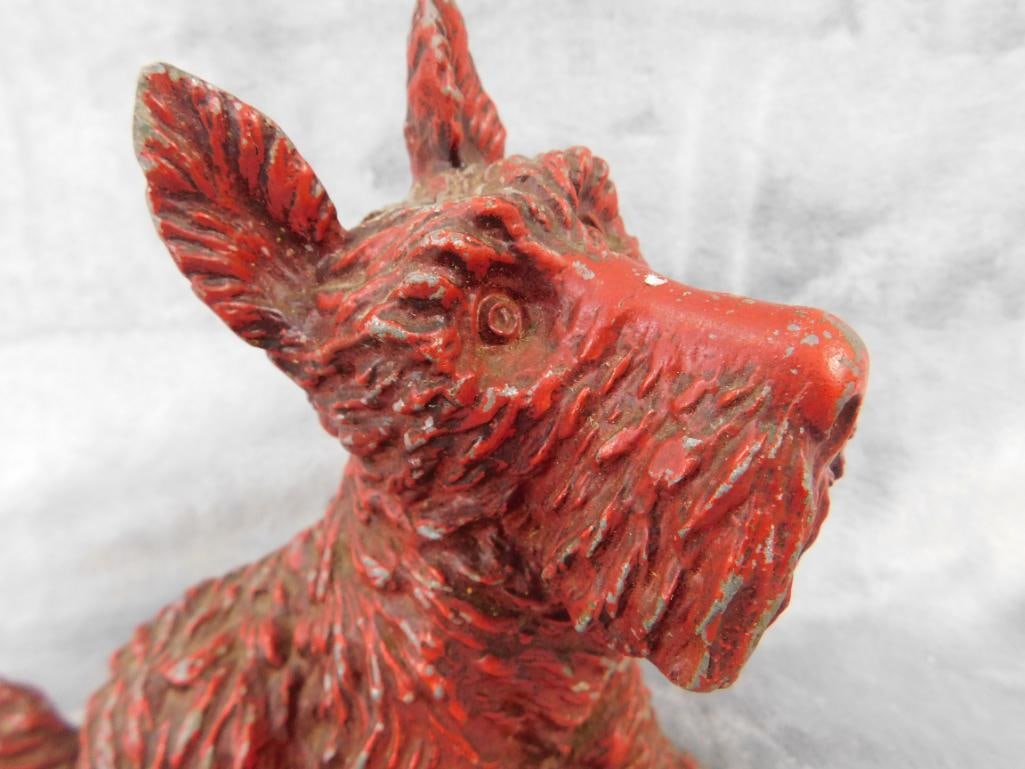 Vintage Cast Metal Scottie Dog Bank - 6" x 6.5" x 3" - 2