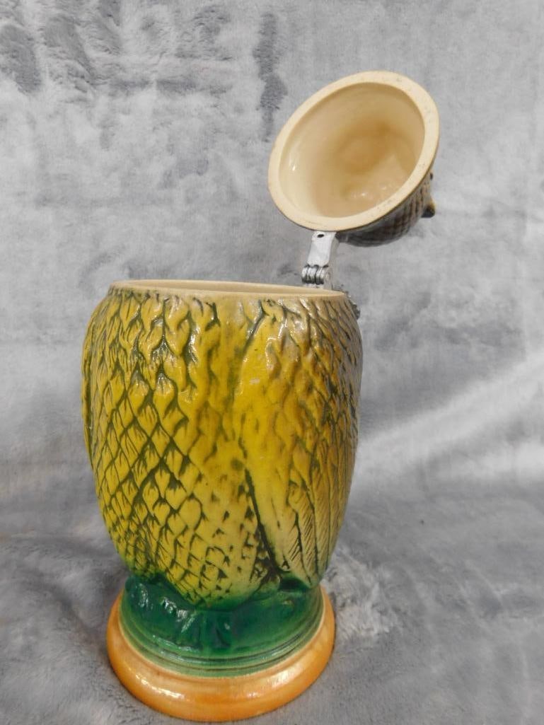 Matthias Girmscheid Figural German Ceramic Owl Beer Stein - 8" x 5.5"x 4" - 5