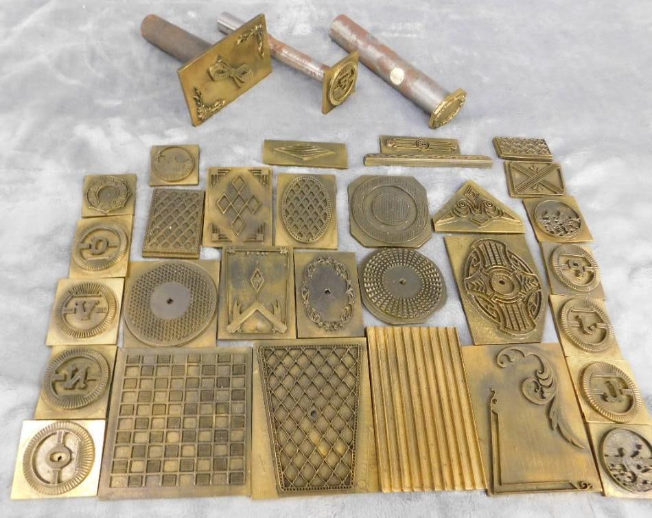 Vintage Leather Stamp Set - 33 Stamps - 3 Handles (1 of 12)