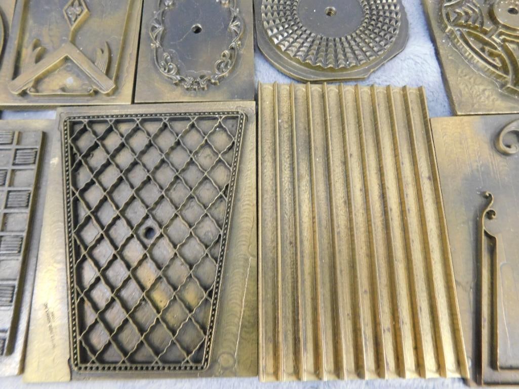 Vintage Leather Stamp Set - 33 Stamps - 3 Handles - 7