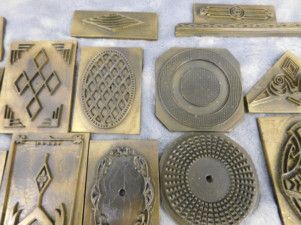 Vintage Leather Stamp Set - 33 Stamps - 3 Handles - 8