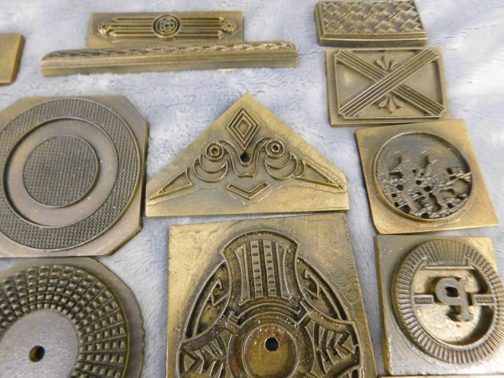 Vintage Leather Stamp Set - 33 Stamps - 3 Handles - 9