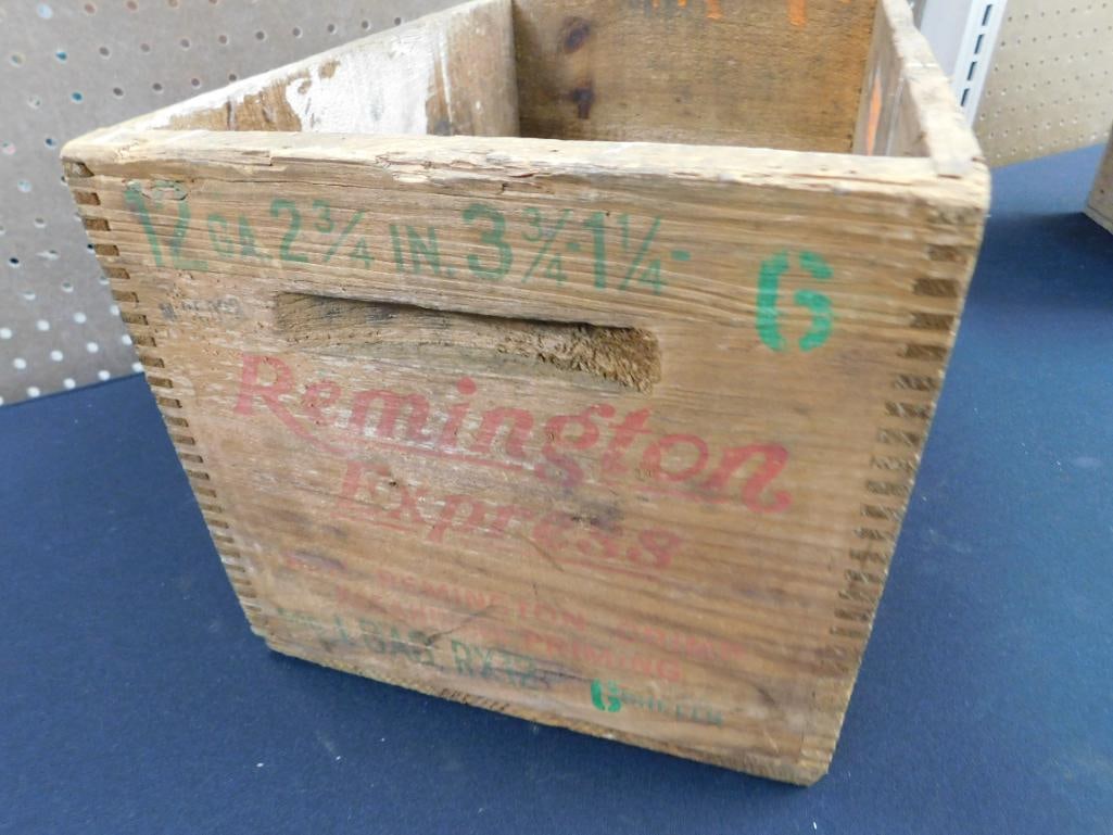 Vintage Remington Wood Ammo Box - 9" x 14" x 9.5" - 3