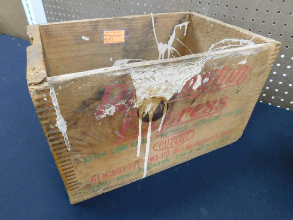 Vintage Remington Wood Ammo Box - 9" x 14" x 9.5" - 6