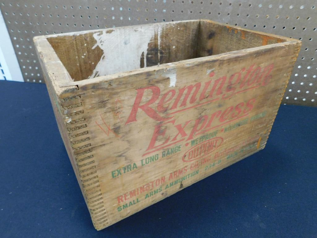 Vintage Remington Wood Ammo Box - 9" x 14" x 9.5" - 9