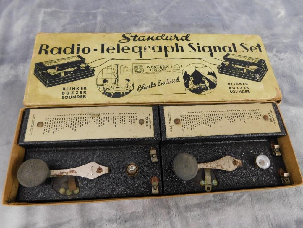 Vintage Strauss Mechanical Toy Co. - Standard Radio-Telegraph Signal Kit - 9