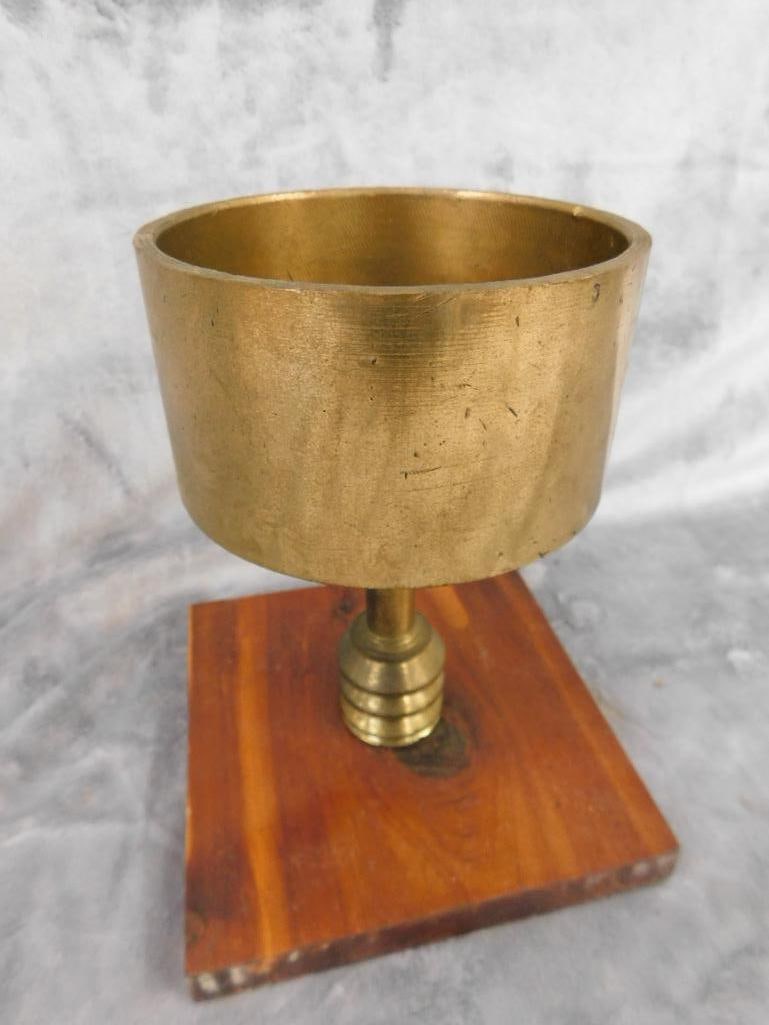 Antique Piston From Old Engine - Turned Into Compote - 7.75" x 6" x 6" - 6