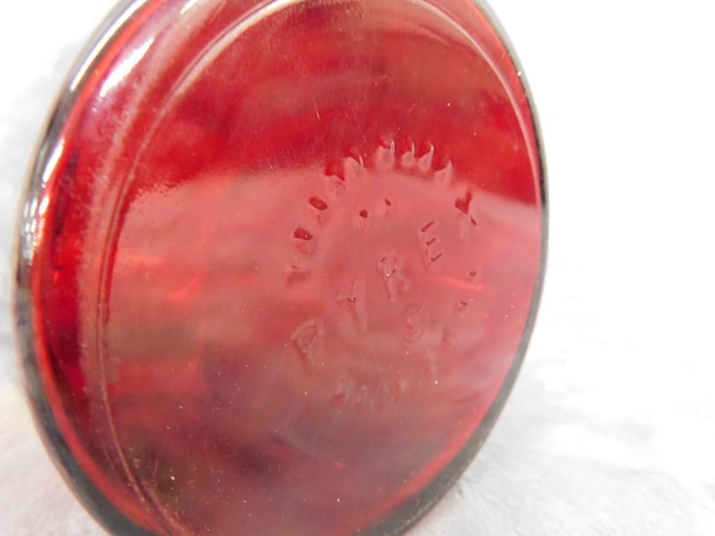Red Pyrex Apothecary Bottle with Stopper - 9.25" x 4.5" - 4