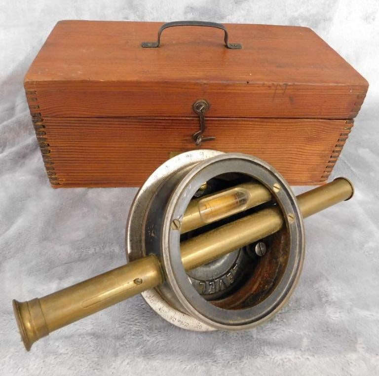 Antique Bostrom-Brady - Transit / Surveying Level - Box 4" x 10.5" x 4.5": See Photos For Condition and Details