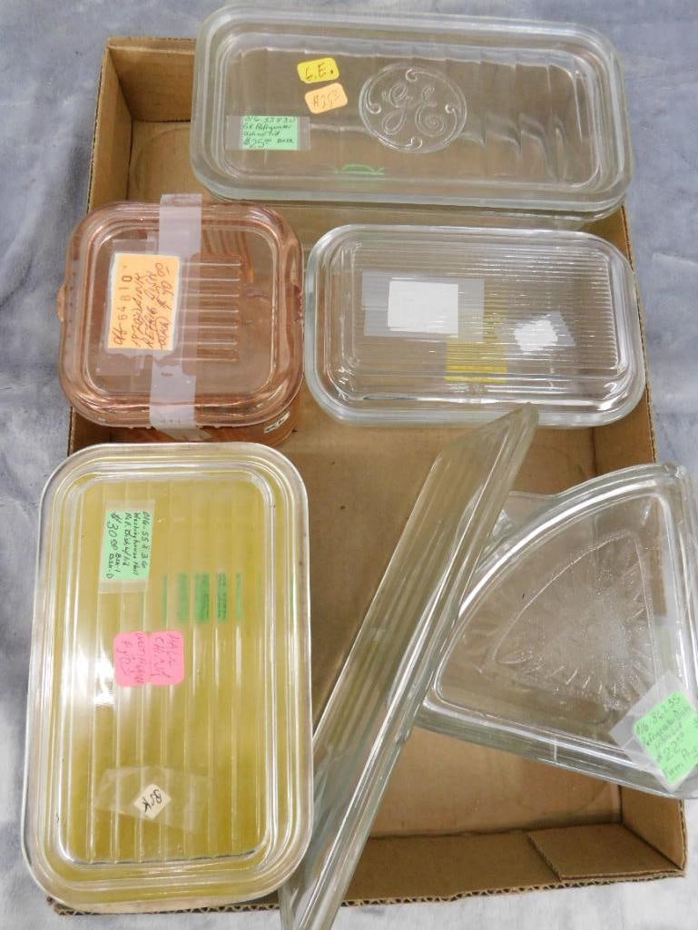 Box Lot of Vintage Refrigerator Dishes: See Photos For Condition and Details