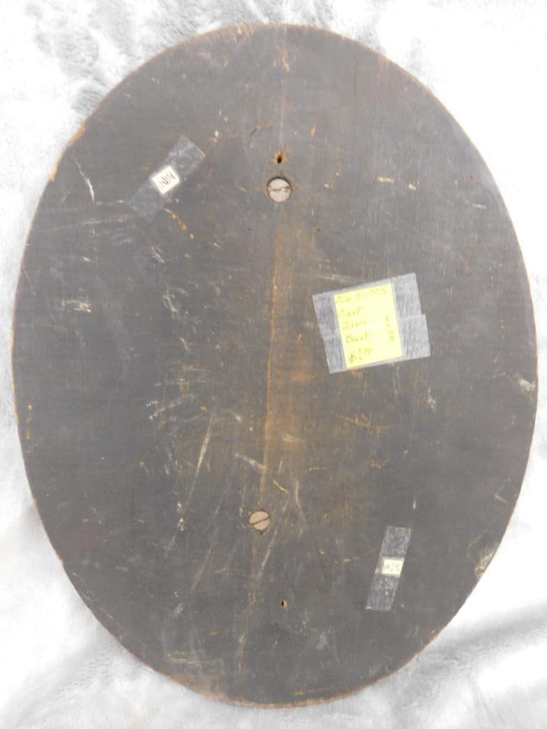 Vintage Bronze Bust Mounted On Oval Wood Backing - 12" x 9.5" - 6