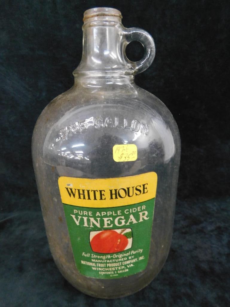 Vintage Paper Label White House Vinegar Jug - 1 Gallon - 6