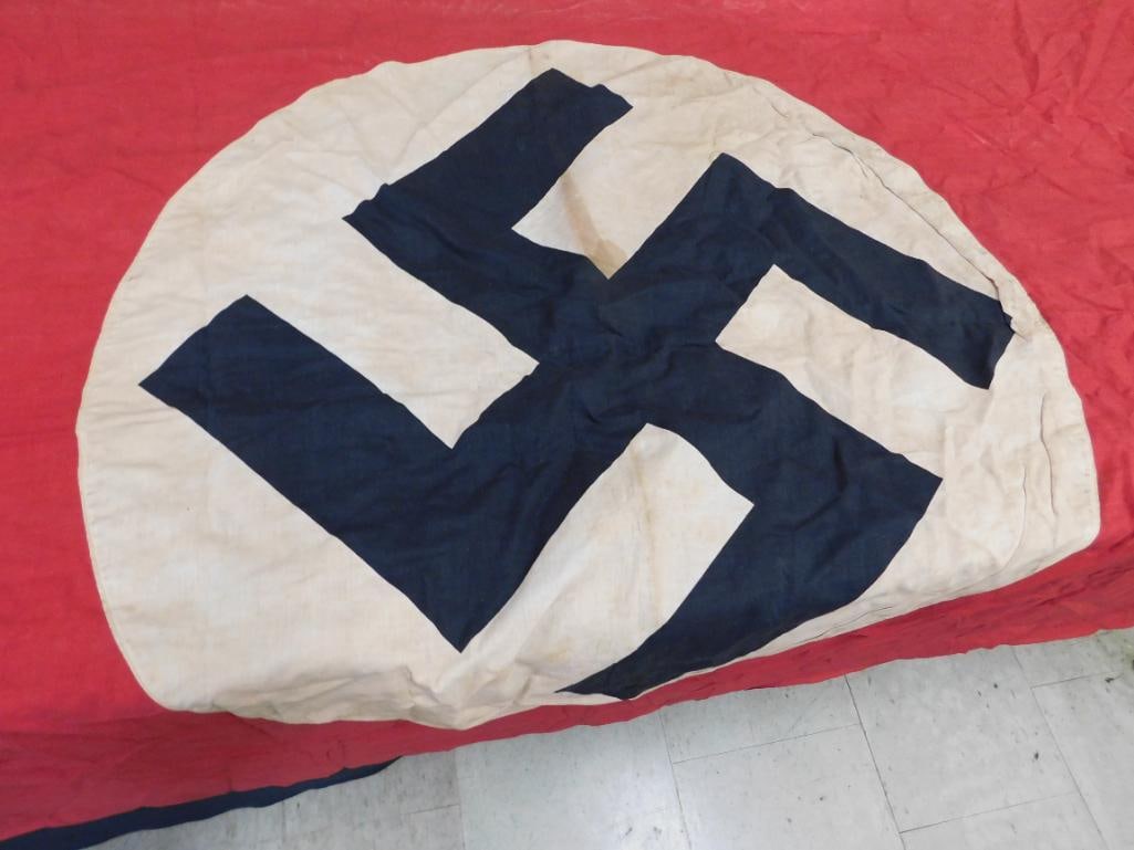 WW2 German Banner - 123.5" x 43" - Has Some Holes - Delicate - 2
