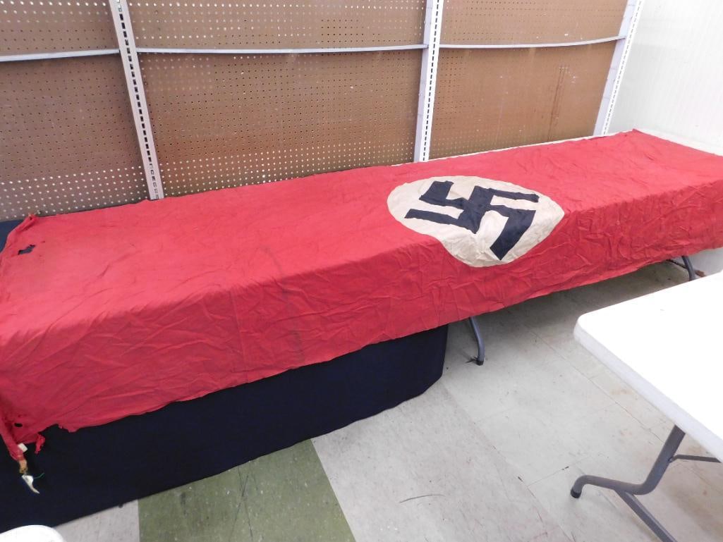 WW2 German Banner - 123.5" x 43" - Has Some Holes - Delicate - 6