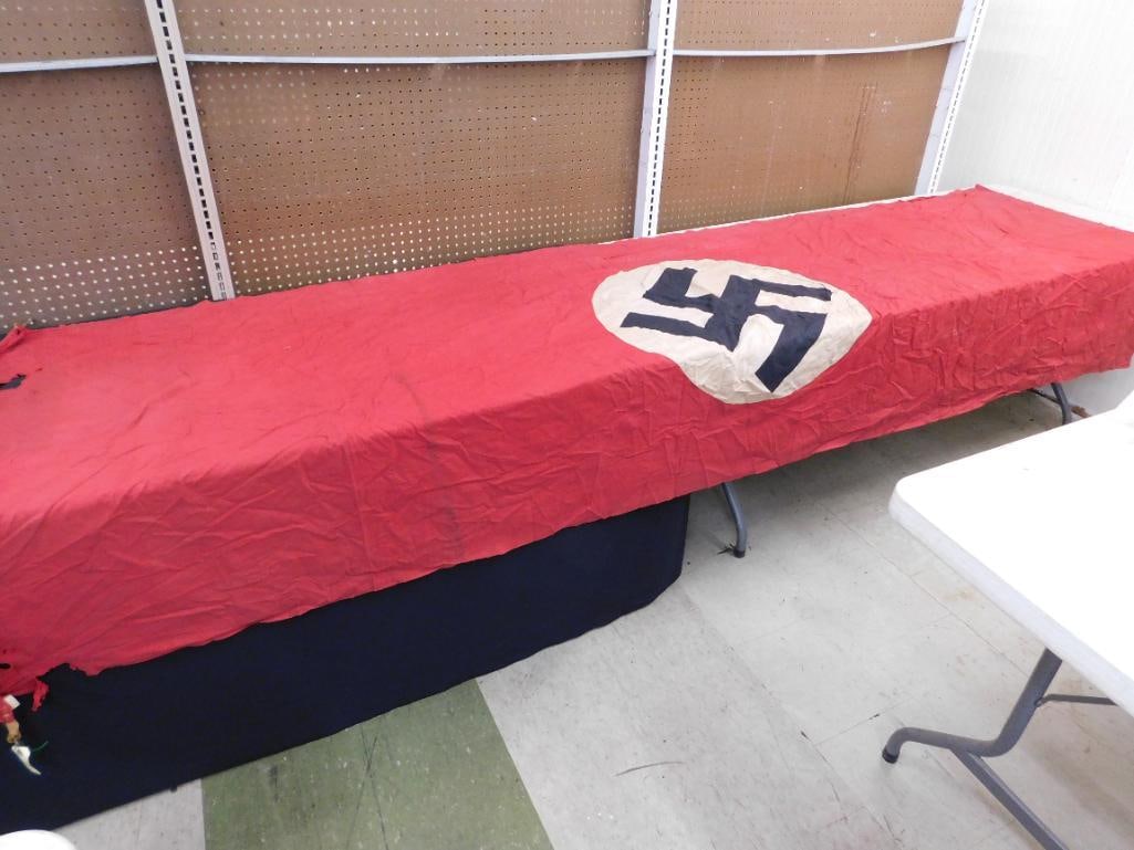 WW2 German Banner - 123.5" x 43" - Has Some Holes - Delicate - 7
