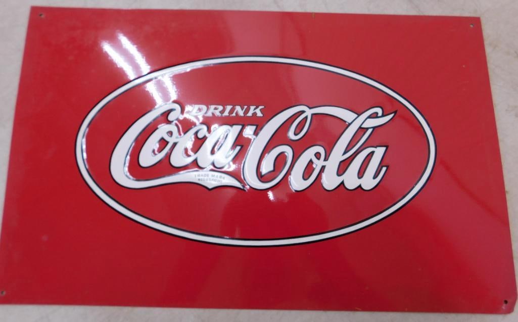 Metal Coca-Cola Advertising Sign - 16.5" x 10.5" (1 of 4)