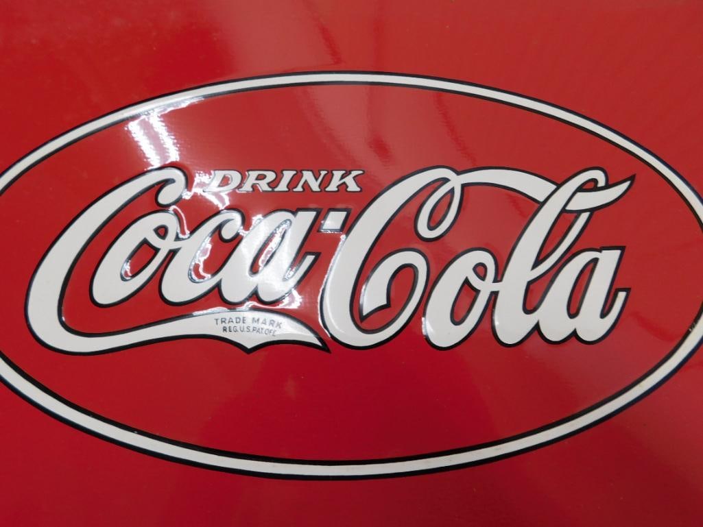 Metal Coca-Cola Advertising Sign - 16.5" x 10.5" - 2