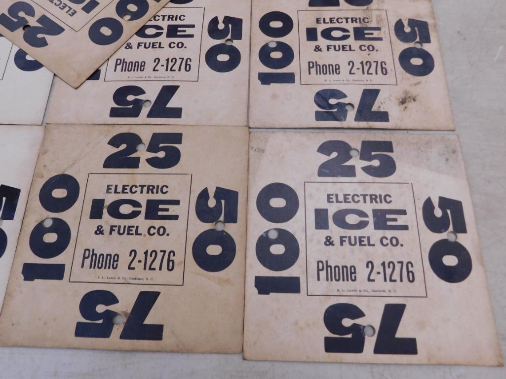 Group of 17 Vintage Ice Delivery Signs - 2