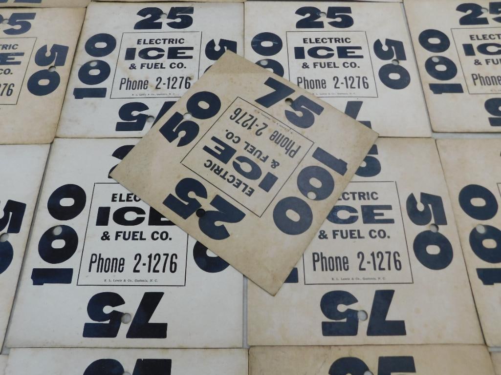 Group of 17 Vintage Ice Delivery Signs - 3