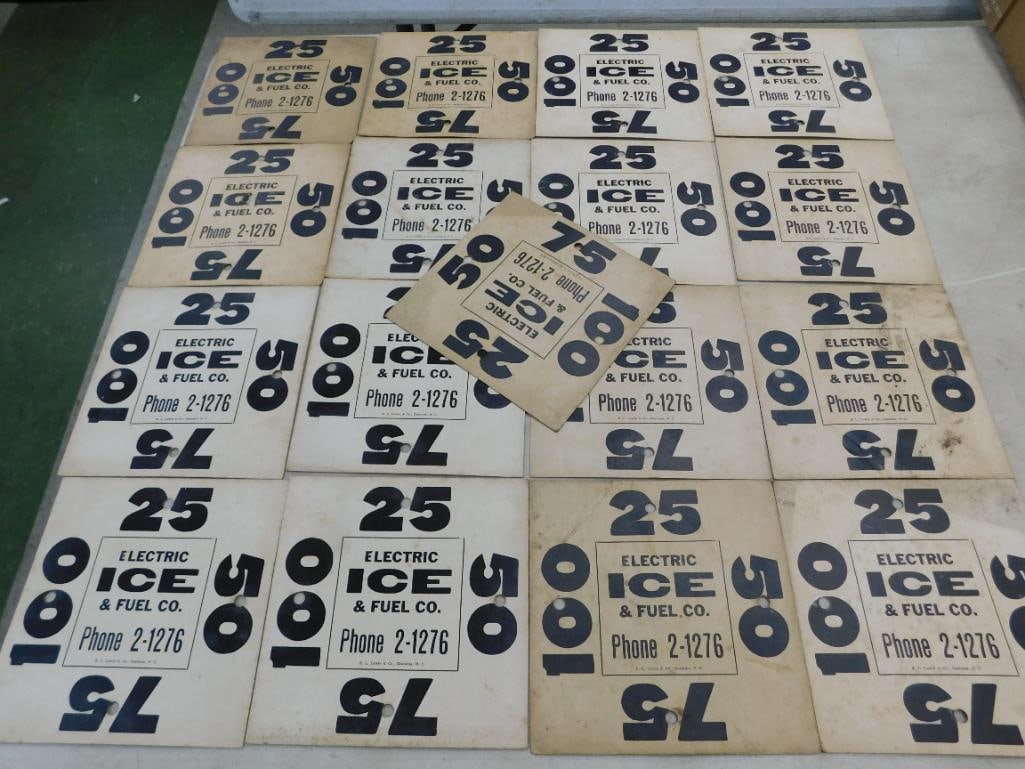 Group of 17 Vintage Ice Delivery Signs - 6