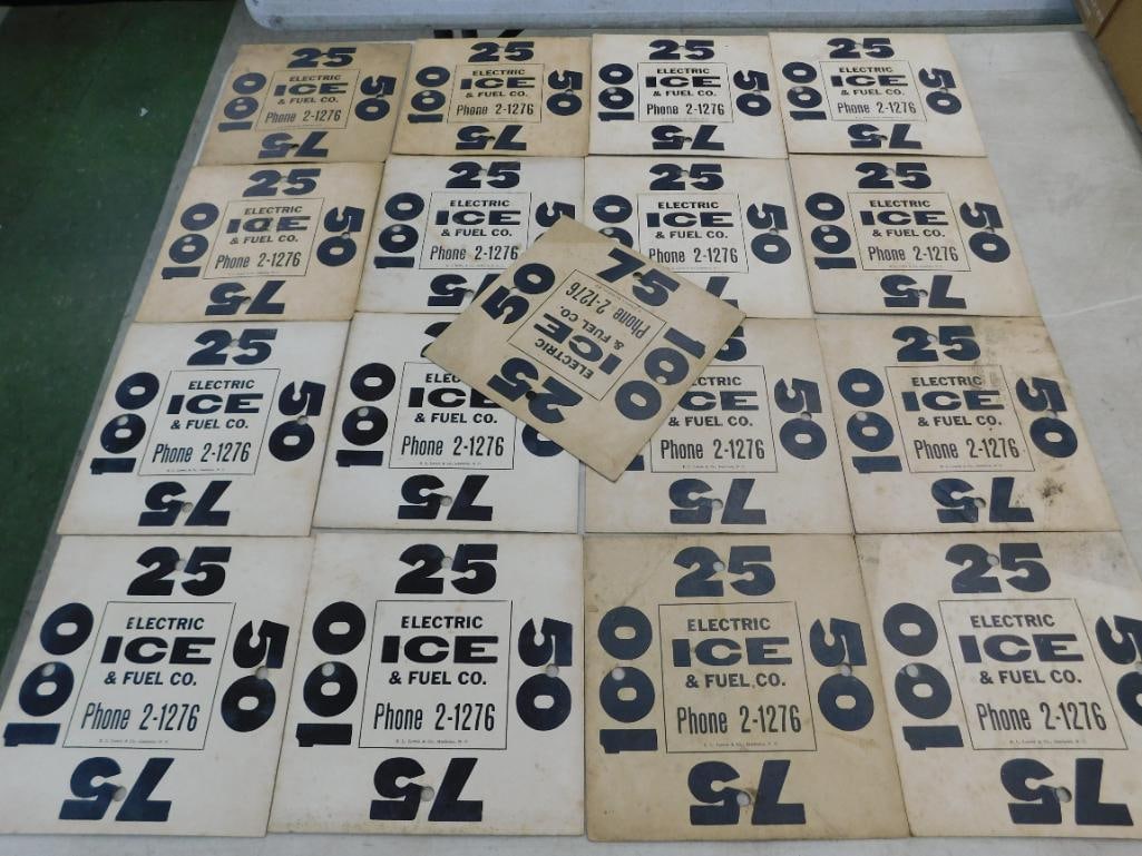 Group of 17 Vintage Ice Delivery Signs - 7
