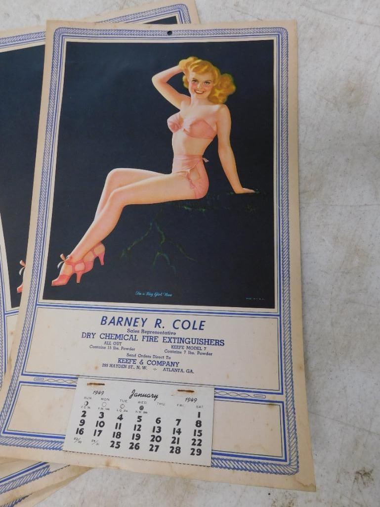 Box Lot with Vintage Calendars - 2 Coors Light - 16 1949 Pin-Up Calendars - 3