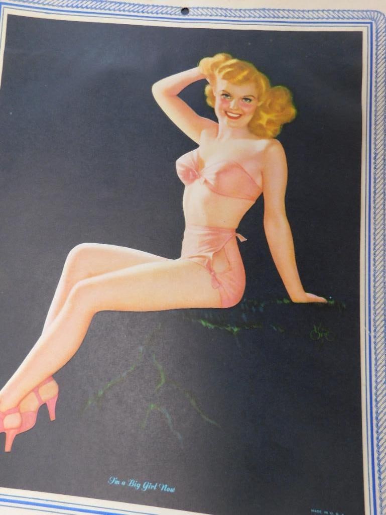 Box Lot with Vintage Calendars - 2 Coors Light - 16 1949 Pin-Up Calendars - 4