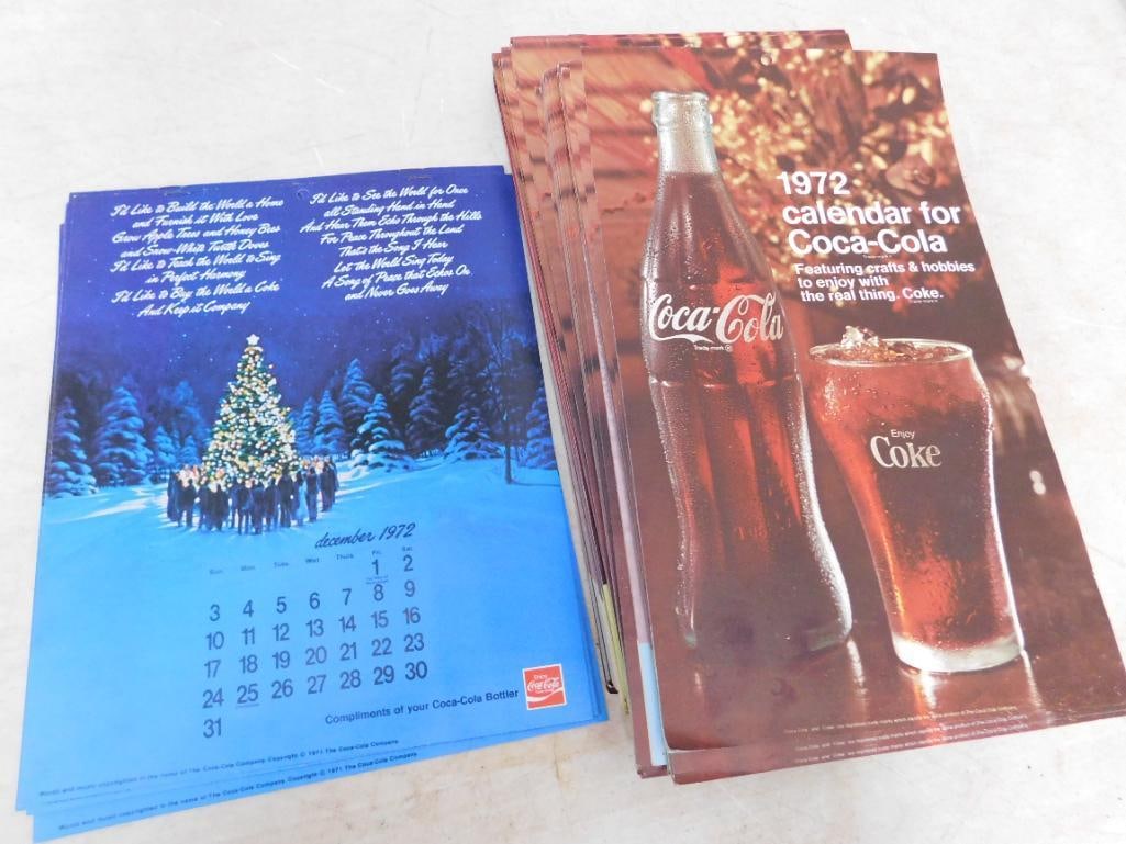 Lot of 1972 Coca-Cola Calendars: See Photos For Condition and Details