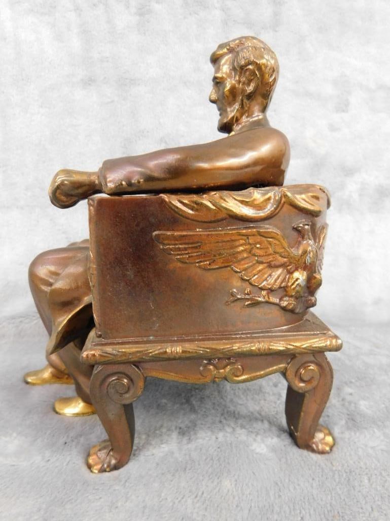 Vintage Dodge Inc. Metal Abe Lincoln Bookends - Each 6.5" x 4" x 5.5" - 5
