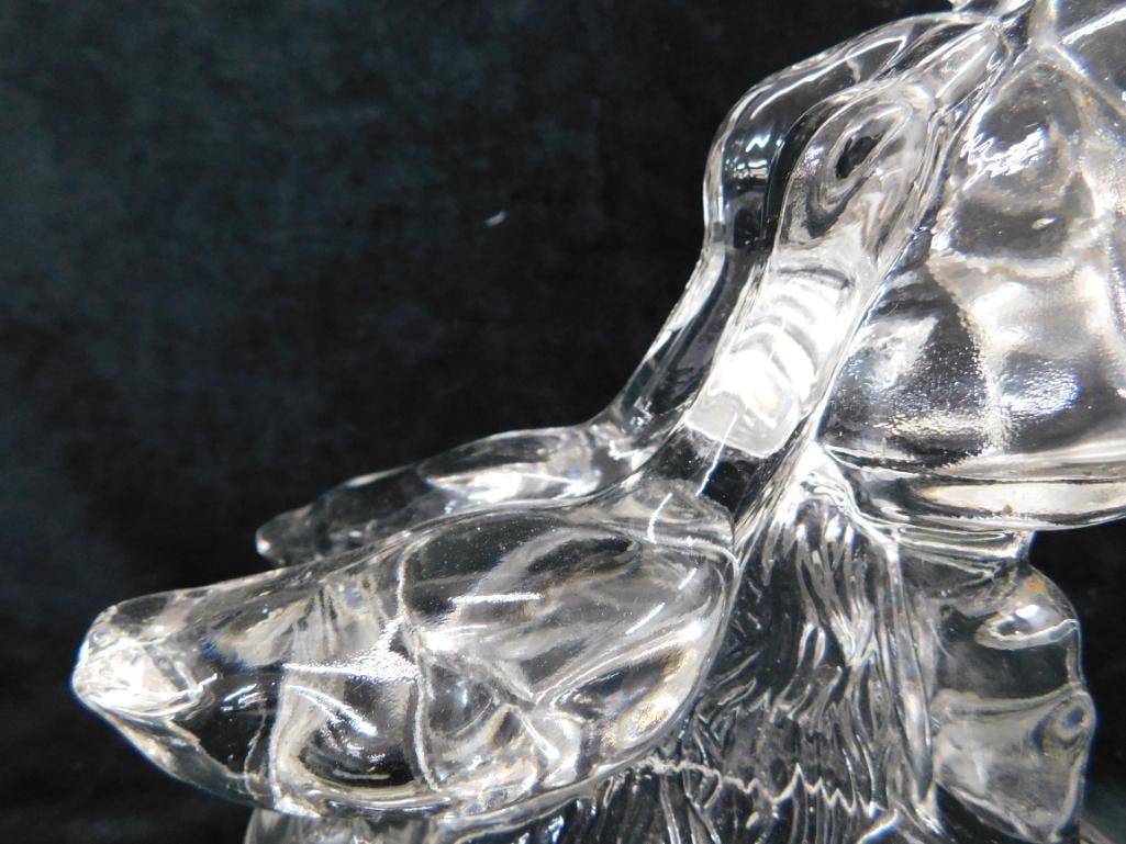 Pair of "Girl with Geese" Glass Bookends - Each 7.5" x 5.5" x 3.5" - 4