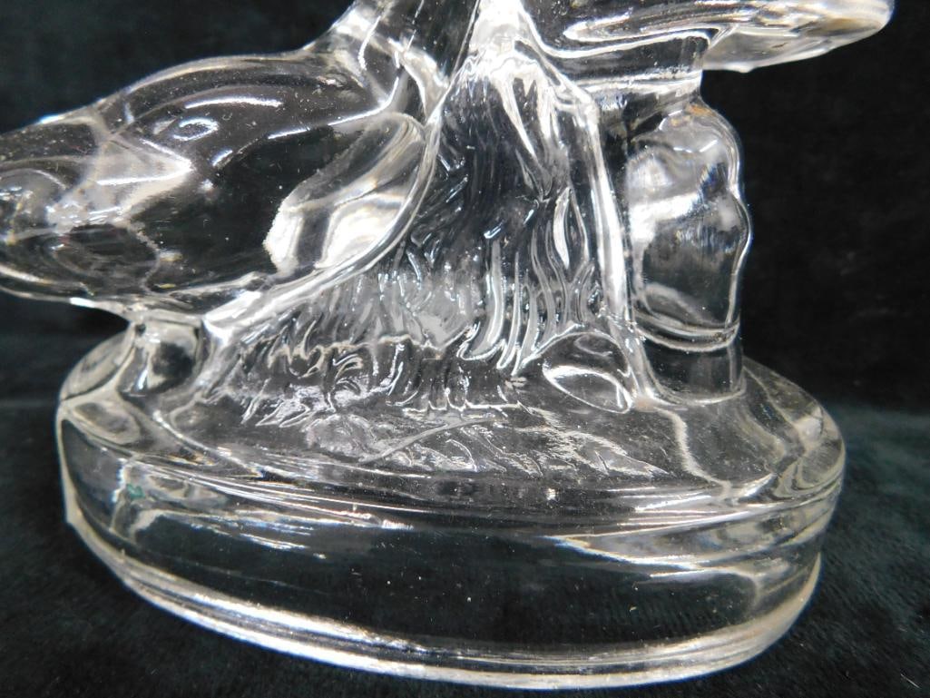 Pair of "Girl with Geese" Glass Bookends - Each 7.5" x 5.5" x 3.5" - 5