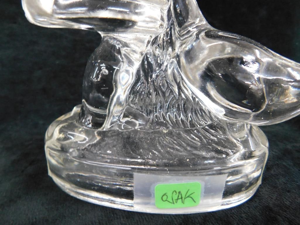 Pair of "Girl with Geese" Glass Bookends - Each 7.5" x 5.5" x 3.5" - 7