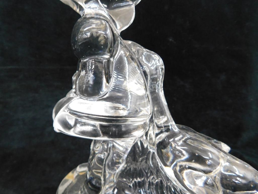 Pair of "Girl with Geese" Glass Bookends - Each 7.5" x 5.5" x 3.5" - 8