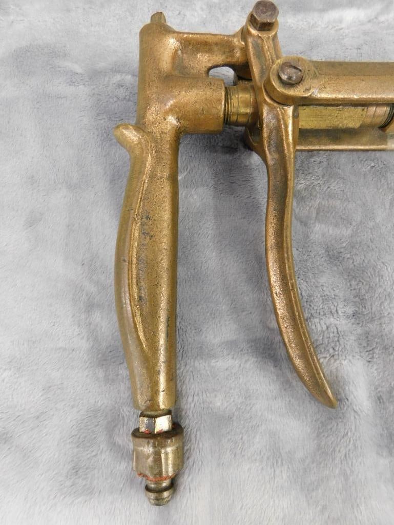 Vintage Brass Gas Station Nozzle - 9" x 11" x 2.5" - 2