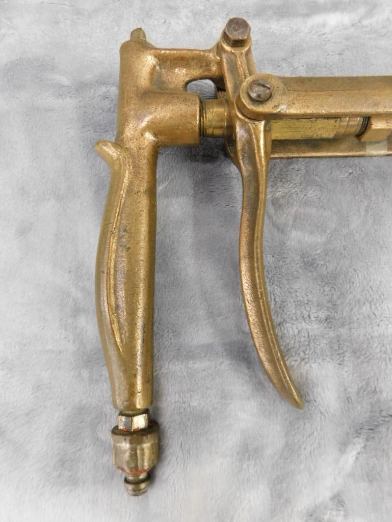Vintage Brass Gas Station Nozzle - 9" x 11" x 2.5" - 6
