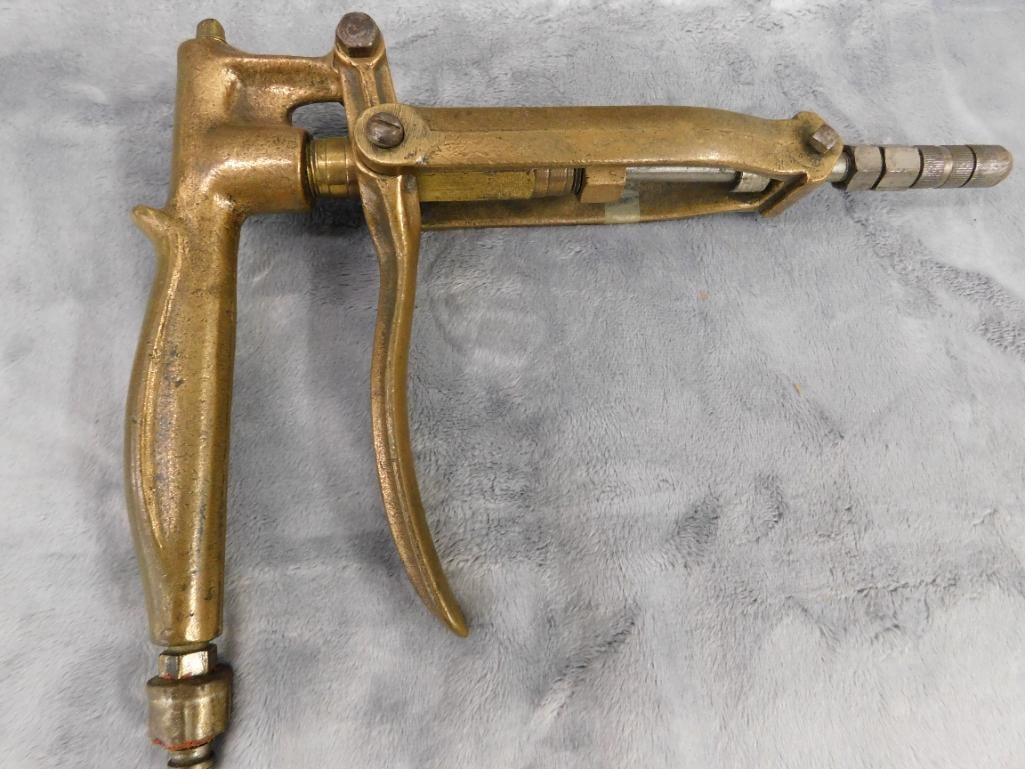 Vintage Brass Gas Station Nozzle - 9" x 11" x 2.5" - 8